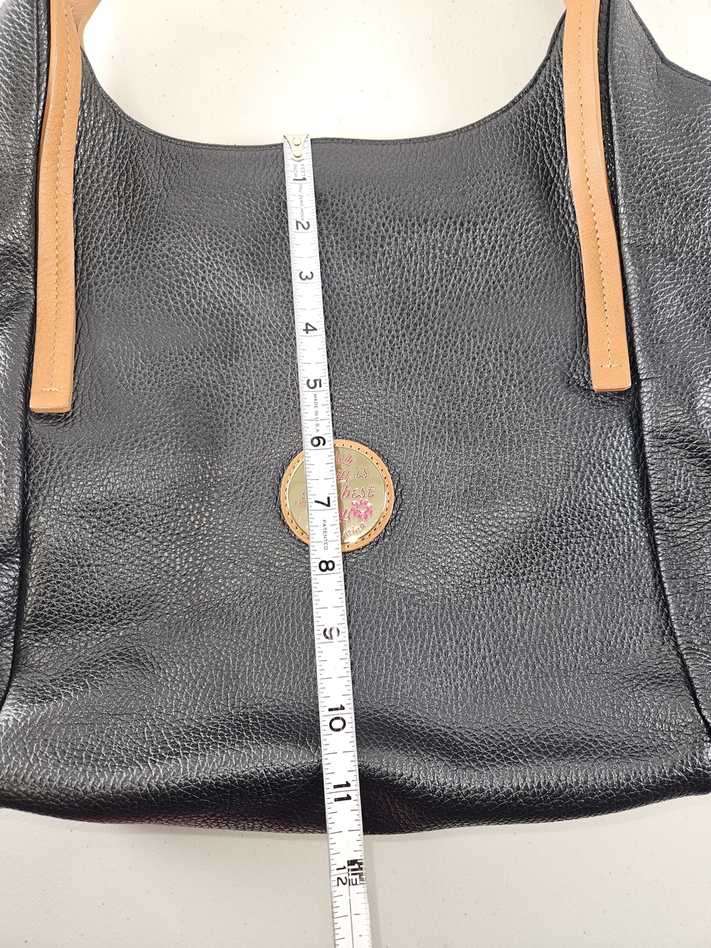 VALENTINA ITALY SUPPLE PEBBLED LEATHER HOBO BLACK GRAY BEIGE HANDBAG $170 NEW - Picture 6 of 16